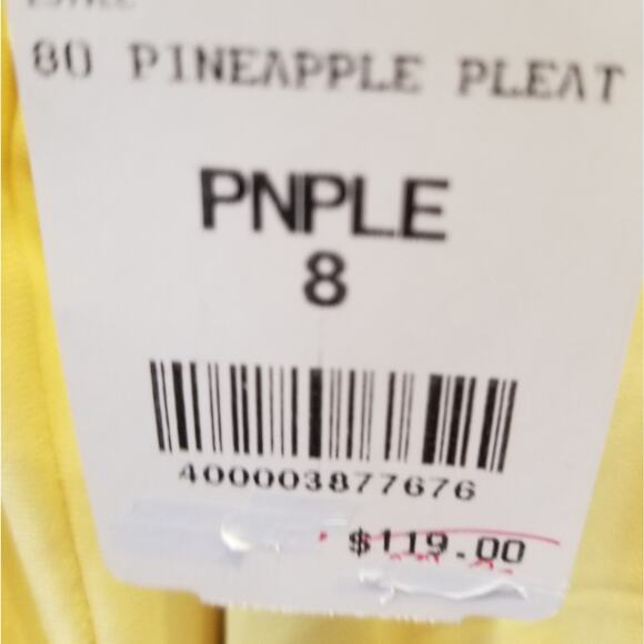 Frank Lyman New Yellow Tunic Top Pleated Long Sleeve Blouse Size 8 - Picture 13 of 14